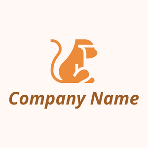 Orange Monkey logo on a Seashell background - Animali & Cuccioli