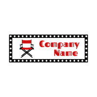 Logo de cine con silla roja - Arte & Entretenimiento Logotipo