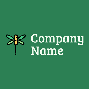 Dragonfly logo on a Sea Green background - Tiere & Haustiere