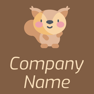 Squirrel logo on a Dark Wood background - Animali & Cuccioli