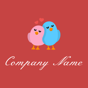Maya Blue Love birds on a Grenadier background - Animali & Cuccioli