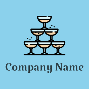 Champagne on a Sky Blue background - Comida & Bebida
