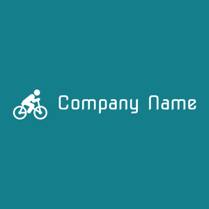Bicycle rider logo on a Deep Sea background - Auto & Voertuig