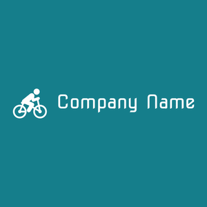 Bicycle rider logo on a Deep Sea background - Automotive & Vehicle