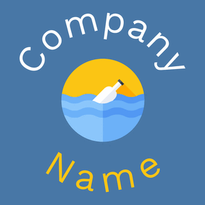 Message in a bottle logo on a Steel Blue background - Comunicazioni
