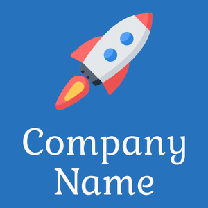 Rocket logo on a Cerulean Blue background - Abstracto