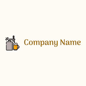 Beer keg logo on a Floral White background - Cibo & Bevande