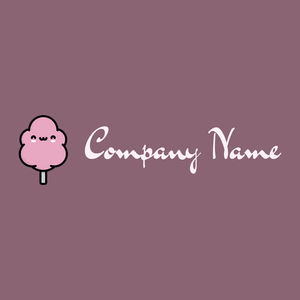 Cotton candy logo on a Mauve Taupe background - Abstrait
