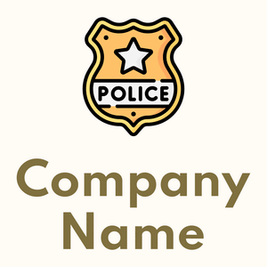 Police badge on a Floral White background - Security