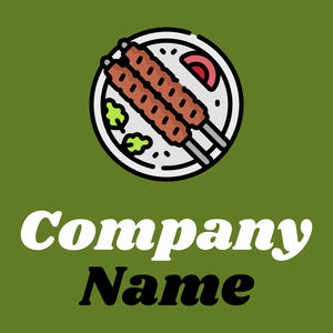 Kebab logo on a Fiji Green background - Cibo & Bevande