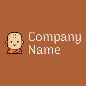 Monk logo on a Orange Roughy background - Religione