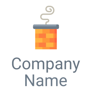 Yellow Orange Chimney on a White background - Móveis