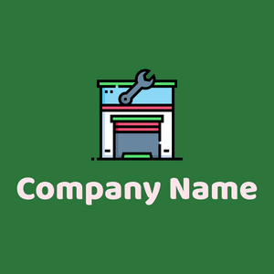 Car Service logo on a Japanese Laurel background - Bau & Werkzeuge