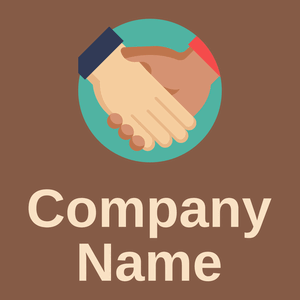 Handshake logo on a Dark Wood background - Abstrait