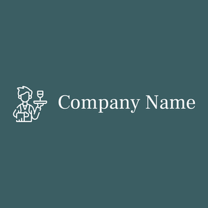 Waiter logo on a Cello background - Essen & Trinken