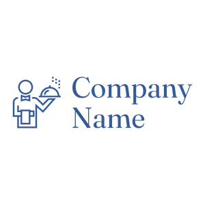 Blue Waiter logo on a White background - Essen & Trinken