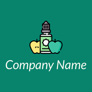 Apple juice logo on a Pine Green background - Kleinhandel