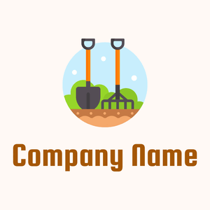 Gardening logo on a Seashell background - Florale