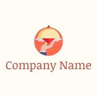Waiter logo on a Floral White background - Essen & Trinken