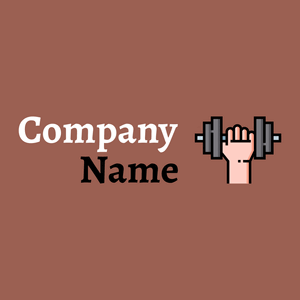 Dumbbell logo on a Dark Tan background - Domaine sportif