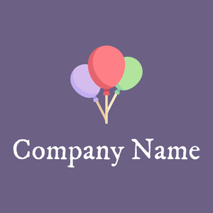 Colored Air balloons logo on a purple background - Arte & Intrattenimento