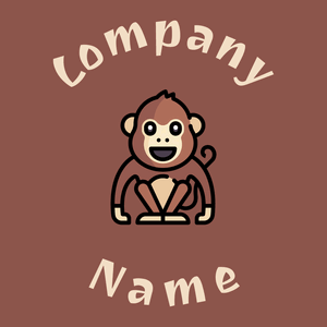 Monkey logo on a Lotus background - Animali & Cuccioli