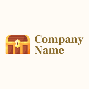 Treasure chest logo on a Floral White background - Abstrakt