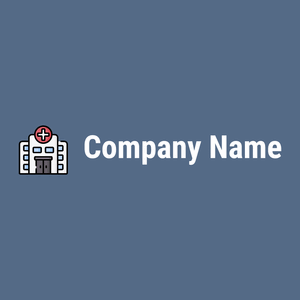 Hospital logo on a Kashmir Blue background - Arquitetura
