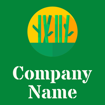 Bamboo logo on a Pigment Green background - Floral