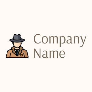 Detective logo on a Seashell background - Abstrato