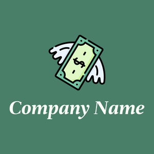 Flying money logo on a Dark Green Copper background - Empresa & Consultantes