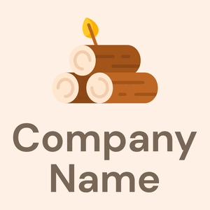 Logs Leaf logo on a Seashell background - Milieu & Ecologie