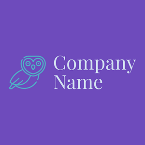 Owl logo on a Blue Marguerite background - Abstrait