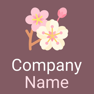 Floral White Cherry blossom logo  - Floral