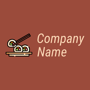 Sushi logo on a Cognac background - Essen & Trinken