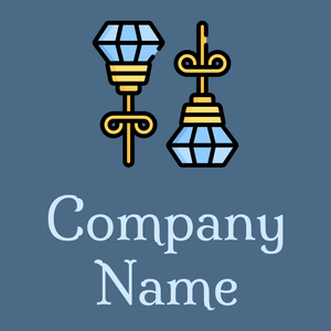 Earrings logo on a Wedgewood background - Mode & Beauté