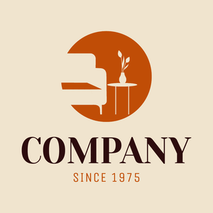 Logo round home furnishings burnt orange - Muebles de casa