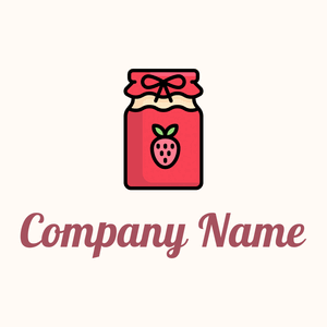 Strawberry jam logo on a Seashell background - Essen & Trinken