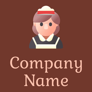 Maid logo on a Mocha background - Limpeza & Manutenção