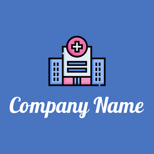 Hospital logo on a Havelock Blue background - Medical & Farmacia