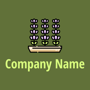 Lavender logo on a Dark Olive Green background - Blumen