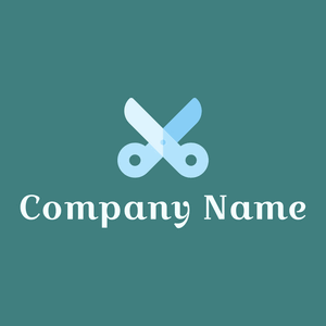 Columbia Blue Scissors on a Ming background - Moda & Belleza