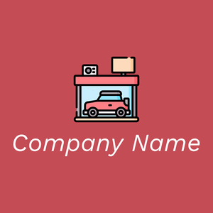 Car dealer logo on a red background - Automobile & Véhicule