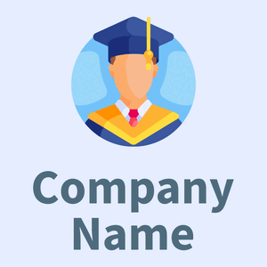 Graduate avatar logo on a light Blue background - Education
