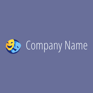 Theater masks logo on a Waikawa Grey background - Juegos & Entretenimiento
