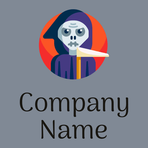 Grim reaper logo on a Light Slate Grey background - Abstracto