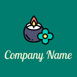 Aromatherapy logo on a Pine Green background - Abstrait