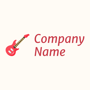 Red Guitar on a Floral White background - Divertissement & Arts