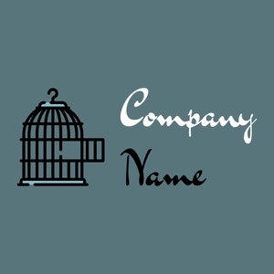 Cage logo on a Blue Bayoux background - Abstrato