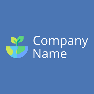 Plant logo on a Steel Blue background - Caridade & Empresas Sem Fins Lucrativos